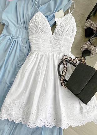 Жіноча коротка сукня zara біла, розмір xs/s
