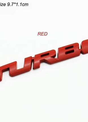 3d наліпка turbo для автомобіля, мотоцикла або велосипеда 9.7×1.1 см