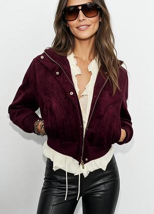 Куртка zara баклажанова розмір s, l