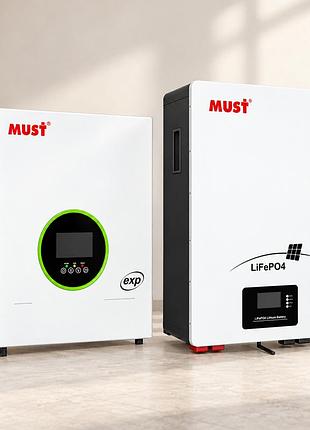 Комплект резервного питания must pv19-6248exp 6.2 квт + must lp16-48200 10.24 квт·ч lifepo4