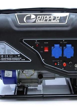 Профессиональный генератор бензиновый ripper m82484r : 2.8/3.0квт, медная обмотка