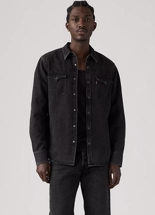 Оригінальна джинсова сорочка levi's barstow standard western denim shirt (чорна)