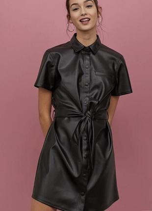 Плаття h&m з екошкіри 🖤 розмір м, нове без бірки