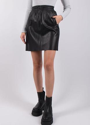 Фірмова шкіряна міні спідниця oakwood  leather alba black