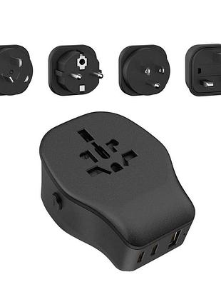 Универсальный дорожный адаптер jsver (2500w) с usb-a и usb-c (pd 20w) - ваш идеальный спутник в путешествиях!