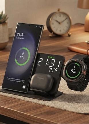 Зарядное устройство для телефонов и часов samsung galaxy watch 2-10, samsung galaxy buds, беспроводная док-станция