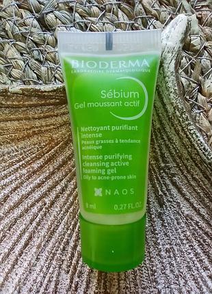 🌿bioderma sebium gel moussant actif интенсивный гель для умывания для проблемной кожи с цинком, салициловой и гликолевой кислотой