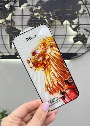 Захисне скло hoco для iphone 16 pro max з повним проклеюванням екрану,захисне скло для айфон 16 про макс