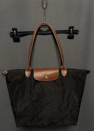 Сумка жіноча longchamp шопер чорна