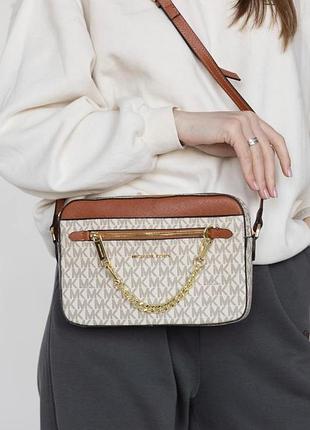 💣 michael kors jet set charm small logo crossbody bag 3
