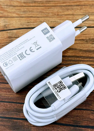 Быстрая зарядка xiaomi 18w + кабель (3a) type c. (mdy-10-ef). оригинал! qc3.0