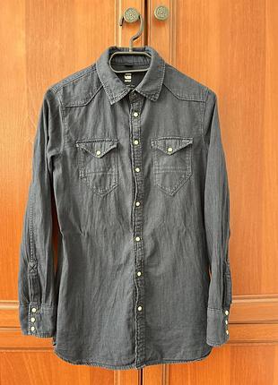 Сорочка чоловіча g-star raw джинсова темно синього кольору