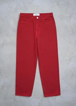 Джинсы широкие красные rohe × sandro × ganni