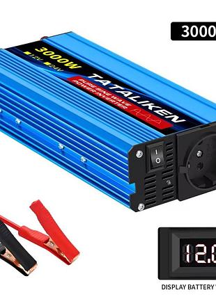 Инвертор (преобразователь напруги) tataliken 3000w 12-220v чистый синус pure sine преобразователь напряжения