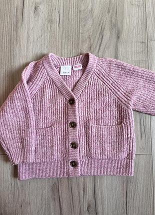 Кардиган для дівчинки zara рожевий розмір 86 (12-18 міс)