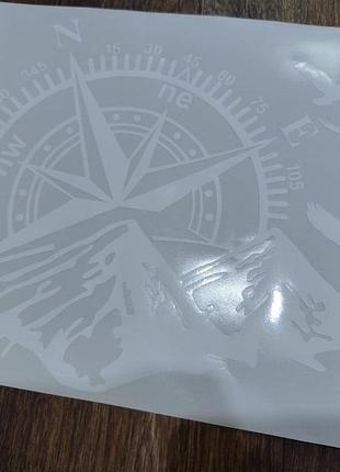 57см длина белые наклейки на кузов компас навигатор горы автомобиль роза ветров стекло лобовое двери