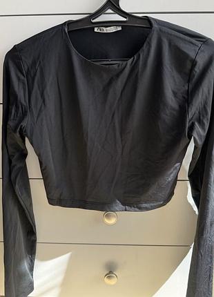 Жіночий лонгслів zara поліамідний чорний чорний лонг zara чорний лонгслів zara топ