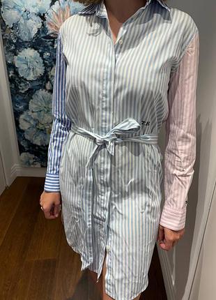 Платье-рубашка tommy hilfiger, в полоску, р. 4