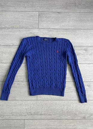 Женский вязаный свитер поло ральф лорен polo ralph lauren size s с размер брендовый свитер кофта косичка свитшот кейбл-нит джемпер оригинал
