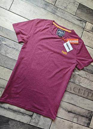 Мужская бордовая меланжевая футболка  superdry размер м