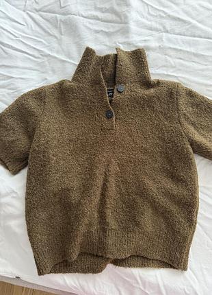 Джемпер жіночий massimo dutti з коротким рукавом тканина тедді