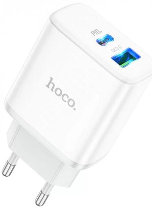 Сзу hoco c105a stage pd20w+qc3.0 (1usb-a/1c) white