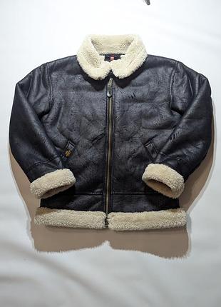 Чоловіча дублянка / куртка-авіатор alpha industries b-3 shearling jacket