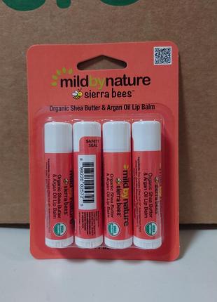 Mild by nature, sierra bees, органічні бальзами для губ, масло шт й аоганова олія