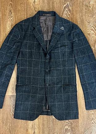 Стильний вовняний піджак - блейзер hackett london checked wool blazer