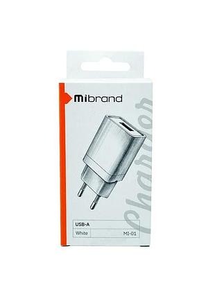 Зарядний пристрій, мережевий адаптер mibrand mi-01, 5в 1а(5 вт)