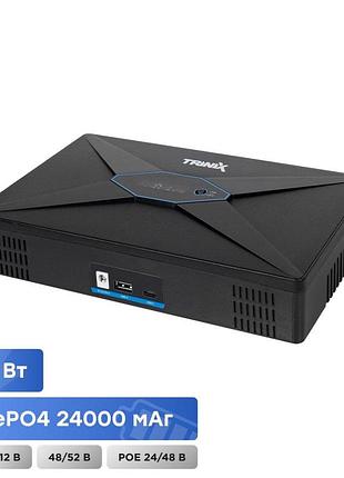 Джерело безперебійного живлення dc ups trinix trx-mups-48100 type-c (4*6000mah lifepo4) 5v/12v/24v/48v/52v/poe, lifepo4 4*6ah, для