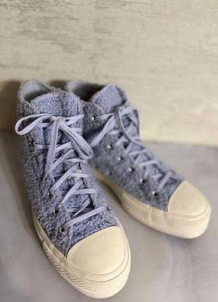 Кеди жіночі converse високі, блакитні 4