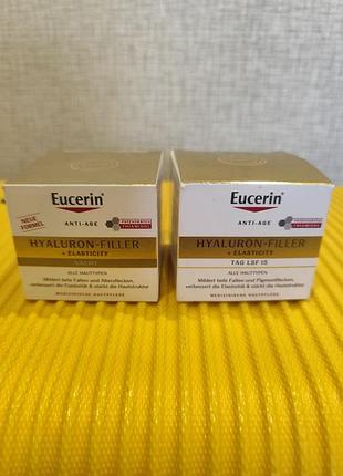 Антивозрастной дневной и ночной крем eucerin hyaluron-filler + elasticity nacht объемом 50 мл.