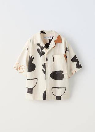 Лен + вискоза рубашка zara тенниска