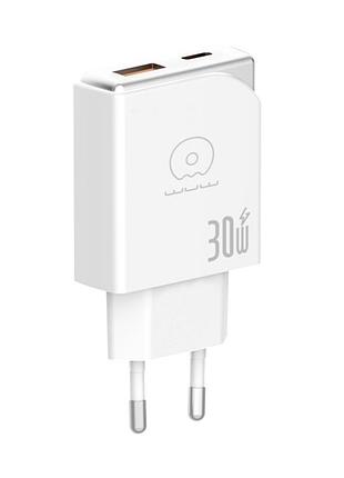 Сетевое зарядное устройство быстрая зарядка pd30w+qc3.0 wuw c303