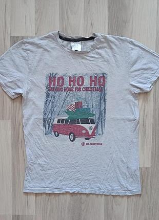 Серая футболка с официальным лицензированным принтом volkswagen campervan с рождественской тематикой «driving home for christmas» / «ho ho ho»