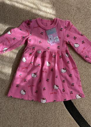 Сукня для дівчаток hello kitty рожева, розмір 98, фліс