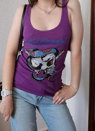 Жіноча майка ed hardy by christian audigier вінтаж розмір xs