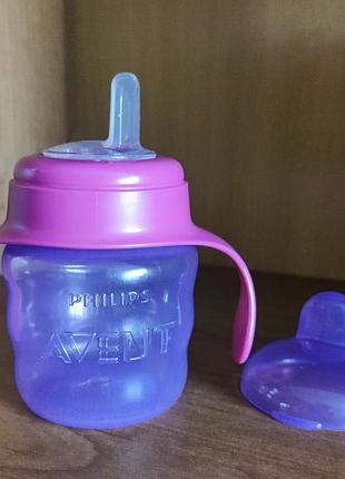 Поильник philips avent с мягким носиком розовая 200 мл. 6 мес+