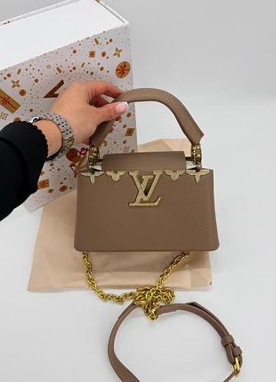 Louis vuitton capucines mini beige diamond 21x12