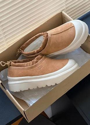 Мужские угги слиппер тасман ультра мини оранжевый прорезиненные ugg tasman hybrid chestnut/beige