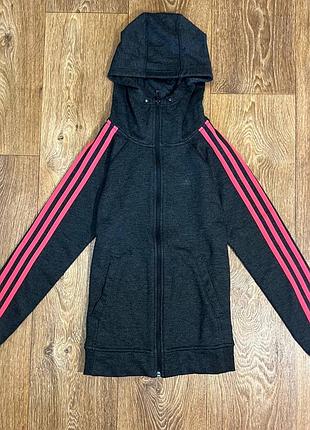 Стильна жіноча зип-худі adidas essentials climalite grey zip hoodie