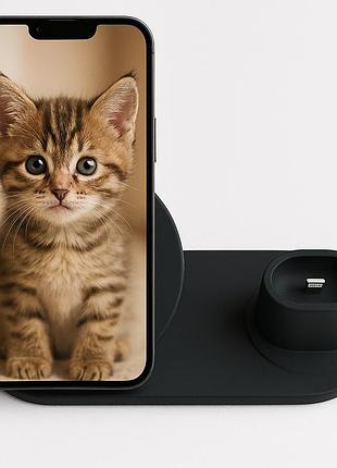 Докстанция для беспроводной зарядки wireless fast charger 3in1 5660