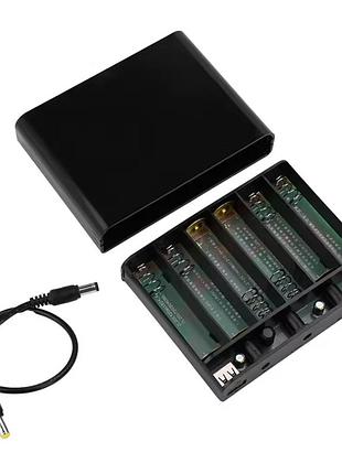 Корпус безперебійника ups 6x18650 9v/12v dc 5.5 мм безперебійник для wi-fi роутера дбж