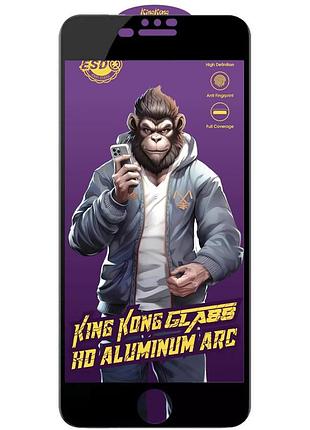 Захисне скло 5d anti-static purple (тех.пак) для apple iphone 7 plus / 8 plus (5.5") чорний