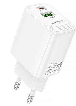 Сзу borofone bn27 fuente pd20w+qc3.0 (1usb-a/1c) white