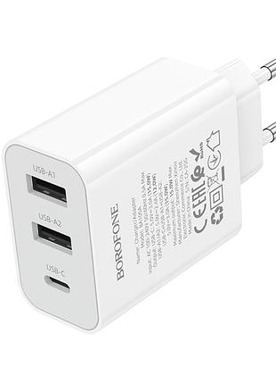 Сетевое зарядное устройство 3 гнезда borofone ba105a stellar 15w