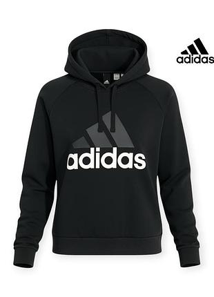 Оригинальное женское худи adidas размер s черное котоновое с капюшоном хлопковое женская кофта адидас женский реглан батник свитшот толстовка джемпер