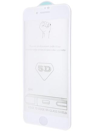 Захисне скло 5d hard (full glue) (тех.пак) для apple iphone 7 / 8 / se (2020) (4.7") білий