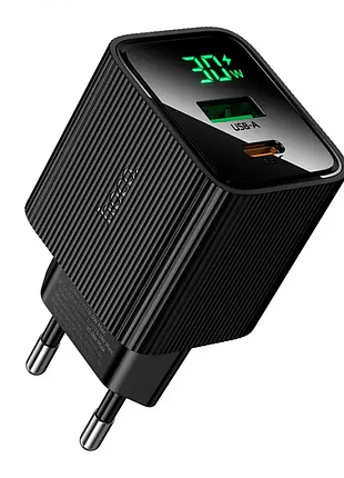 Мережевий зарядний пристрій швидка зарядка pd30w+qc3.0 hoco cs84a